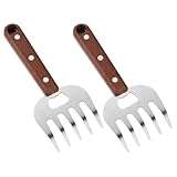 CIYODO 2 Stück Fleischkrallen mit Holzgriff für Zerkleinern von Hähnchen Schweinefleisch und...
