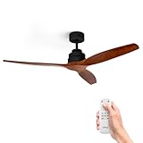 Ufesa Deckenventilator, 40W, 6 Geschwindigkeiten, Ultra Silent, 3 Naturholzflügel 132cm, Sommer -...