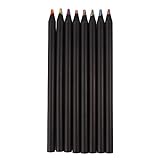 lazyfun Kunstbedarf für Kinder und Erwachsene, 8 schwarze Regenbogen-Buntstifte aus Holz,...