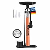 Pitlane Performance® Fahrradpumpe mit Manometer, Standluftpumpe 42 cm für alle Ventile...