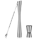 Baderke Edelstahl-Stößel-Set für Cocktails, inklusive 25,4 cm Bar-Stößel, Rührlöffel und...