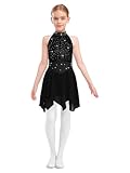 Lejafay Künstlerisches Eiskunstlaufkleid Für Mädchen Mit Glitzernden Steinen Trikot Mit...