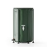Wiltec Faltbare Regentonne 250 l mit Deckel, Regenfass aus 620 g/m² PVC, Regenwassertank mit...