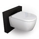 BERNSTEIN® Design Wand WC spülrandlos Hänge WC Set Toilette mit abnehmbareren Deckel WC sitz mit...