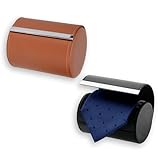 Kensbro Krawattenbox Aufbewahrungsbox,2PCS PU Leder Krawatten Box 11 * 8,5 * 8,5cm,Zylinder-Form...
