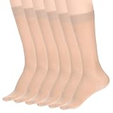 Nogeqi 6 Paar Nylon Socken Damen, Nylonstrümpfe Damen, Feinstrümpfe Strümpfe Kniestrümpfe,...