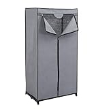 axentia Stoffschrank, ca. 75 x 150 x 50 cm, Grau-schwarz