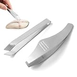 2 Stück Fischgräten Pinzette Edelstahl Grätenzange Silber Fischpinzette Flache und Schräge...