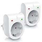 Arendo - 2x Überspannungsschutzadapter - Schuko Schutz-Adapter - Blitzschutz - bis zu 3500 W - IP...