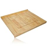 Whemyreat 2-in-1 Schneidebrett 60 x 50 x 3 cm aus 100% natur Gummiholz, Messmarkierungen auf der...