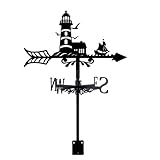 SUPERDANT Leuchtturm Wetterhahn Kleines Boot Wetterhahn fürs Dach Möwen Wetterfahne Bauernhaus...