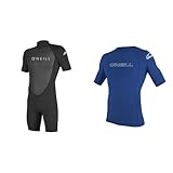 O'Neill Wetsuits Men's Reactor-2 2mm Back Zip Spring Wetsuit, Black/Black, L & Herren Uv Schutz...