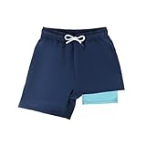 Leeboom Badehose Jungen Badeshorts Kinder 2-in-1 Badeshorts Jungen mit Kompression und Verstellbarem...