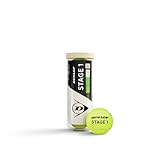 DUNLOP Tennisball Stage 1 Grün - für Kinder und Anfänger auf dem Großfeld (3 Bälle)
