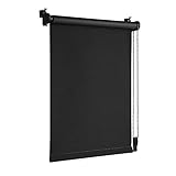 OBdeco Verdunkelungsrollo Thermorollo 45x130cm Schwarz ohne Bohren mit gleichfarbige Beschichtung...