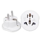 CABLEPELADO Adapter für EU-Stecker auf UK-Stecker, Weiß, geeignet für Reisen, Zuhause und Büro,...