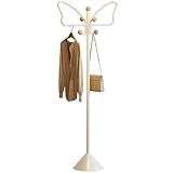 Garderobenständer Freistehende Garderobe mit Kleiderstange und 5 Haken, Kreativer Kleiderständer...