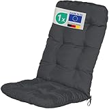 Beautissu Hochlehner Auflage 120x50x8cm - Sitzpolster für Gartenstühle Outdoor Stuhlkissen hoch...