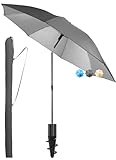 4smile Sonnenschirm Strand mit Schirmhülle, Anthrazit - UPF 50+ Strandschirm Ø180 cm mit sicherem...