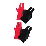 BESTonZON 4 Stück Billardhandschuhe Links Finger Offen Elastisch rutschfest Unisex Sporthandschuhe...
