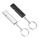 WeddHuis 2 Pcs Notfallpfeife Metall Trillerpfeife mit Schlüsselanhänger, für Schule Gym, Outdoor...