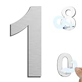 Ywonoby Hausnummer für den Außenbereich, modern, gebürstet, 75 mm, selbstklebende Türnummer aus...
