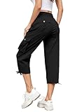 Hose Damen 3/4 Sommer Casual Cargohose Caprihose Jogginghose Comfy Stretch Leichte Outdoor Sport...