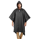 Aolegoo 2 Stück Regenponcho, EVA Wiederverwendbarer Tragbarer Unisex-Regencape für Survive,...