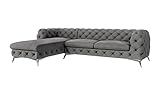 S-Style Möbel Royal Ecksofa 5 Sitzer Chesterfield Eckcouch Sofa Für Wohnzimmer Lounge Couch Mit...