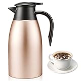 Isolierkanne 2 Liter, Edelstahl Thermoskanne, Doppelwandige Vakuumisolierung, isolierte Kaffeekanne...