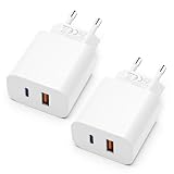 USB C Ladegerät 25W mit USB Adapter [ 2 in 1 ] 2er Pack Ladeadapter für...