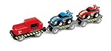 Hape Eisenbahn Rennwagen-Transporter, Frachtzug ab 3 Jahren, Eisenbahn