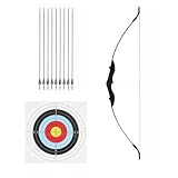TFGXUE Recurve Bogen Set | Pfeil und Bogen Kunststoff 135x30cm | Bogenschießen Erwachsene |...