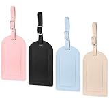 4 Stück Kofferanhänger Flugreise, Leder Gepäckanhänger für Koffer Anhänger, Namensschilder,...