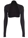 krautwear Damen Bolero Langarm Stola Bolerojacke Hochzeit Festlich Einfarbig schwarz grau rosa Navy...