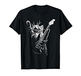 Rock Katzen Liebhaber Heavy Retro Roll Metal Gitarre Musik T-Shirt