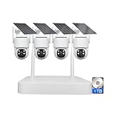 AKAVIG 4CH Kabelloses WLAN-Sicherheitskamerasystem mit 1T-Festplatte, NVR-Kit zur Überwachung der...