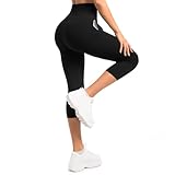 Sanpetix Capri Leggings Damen mit Taschen, 3/4 Sport Leggings Damen High Waist für Yoga Fitness...