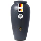 4rain Amphora Regentonne 220 Liter Graphite Grey - Regenamphore, Wassertank, Fass, Regenfass,...