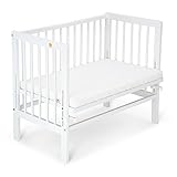 FabiMax Baby Beistellbett Anstellbett Basic stufenlos höhenverstellbar mit Matratze Air, Buche...