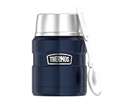 Thermos Stainless King Food JAR 0,47l, Midnight Blue, Thermosbehälter aus Edelstahl mit Löffel, 6h...