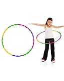 HUVZOR 1 Stück Hula Hoop Reifen Kinder(65cm) - Hulahoop für de Kinder 7-8 Jahre mit 9 Segmenten -...