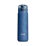 Zoku Edelstahl Sportflasche 500ml - Blau Wellig