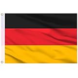AhfuLife Deutschland Flagge 90 x 150 cm, 1 Stück Deutsche Fahne Leuchtenden Farben mit...
