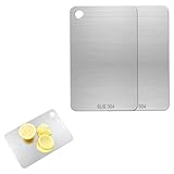 yqdnboi 2Stück304SchneidebrettEdelstahl,Schneidebrett 25cm*15cm,Dickes...