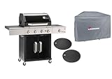 Landmann Gasgrill Triton 4.1 maxX - Kickstarter-Paket mit Grillplatte + Wetterschutzhaube | Premium...