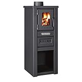 ProTermo Lava Basic Glass Kaminofen mit Schamottsteinen 6,5 kW Heizleistung 33x36x82 cm Holzofen mit...