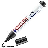 edding 4500 Textilmarker - schwarz - 1 Stift - Rundspitze 2-3 mm - Textilstifte waschmaschinenfest...