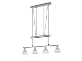 Trio Leuchten LED-JoJo-Pendelleuchte 'Levisto' in Nickel matt, Glas alabasterfarbig weiß 371010407