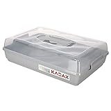 KADAX Kuchenbox mit Deckel, 44 x 30 x 12,5 cm, Kuchenbehälter aus Kunststoff, Transport-Box mit...